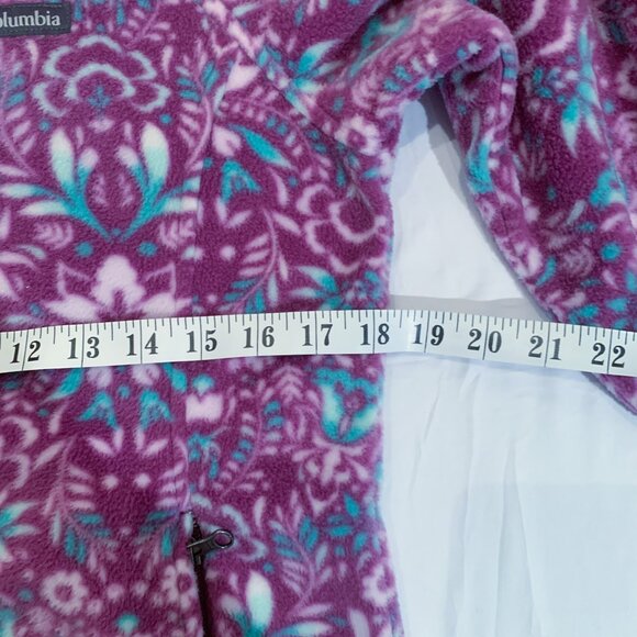 Girls 14/16 Kids Columbia Fleece full zip cool pattern Outdoor Camping Hiking - Picture 3 of 6